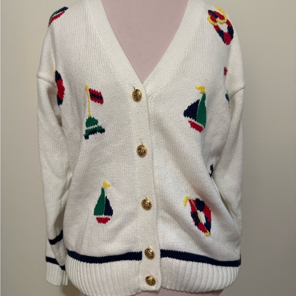 Charter Club VINTAGE nautical them medium weight sweater in size medium - Picture 2 of 13
